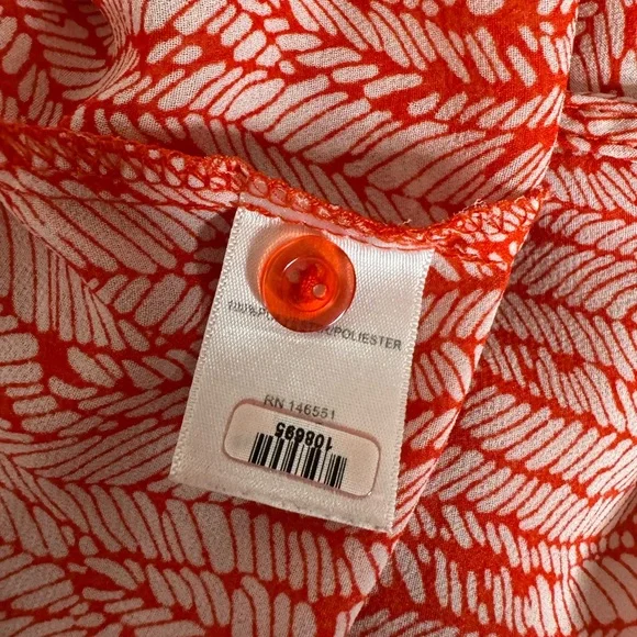 Noir Women’s Medium Women's orange and white Patterned Top - Picture 4 of 6
